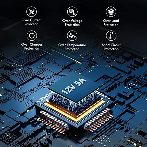 Miniatura 3 de Waysse Fuente de alimentación de 12 V 5 A, adaptador de CA de 12 V 5 A 60 W, adaptador de corriente de 12 voltios 5 amperios CACC convertidor