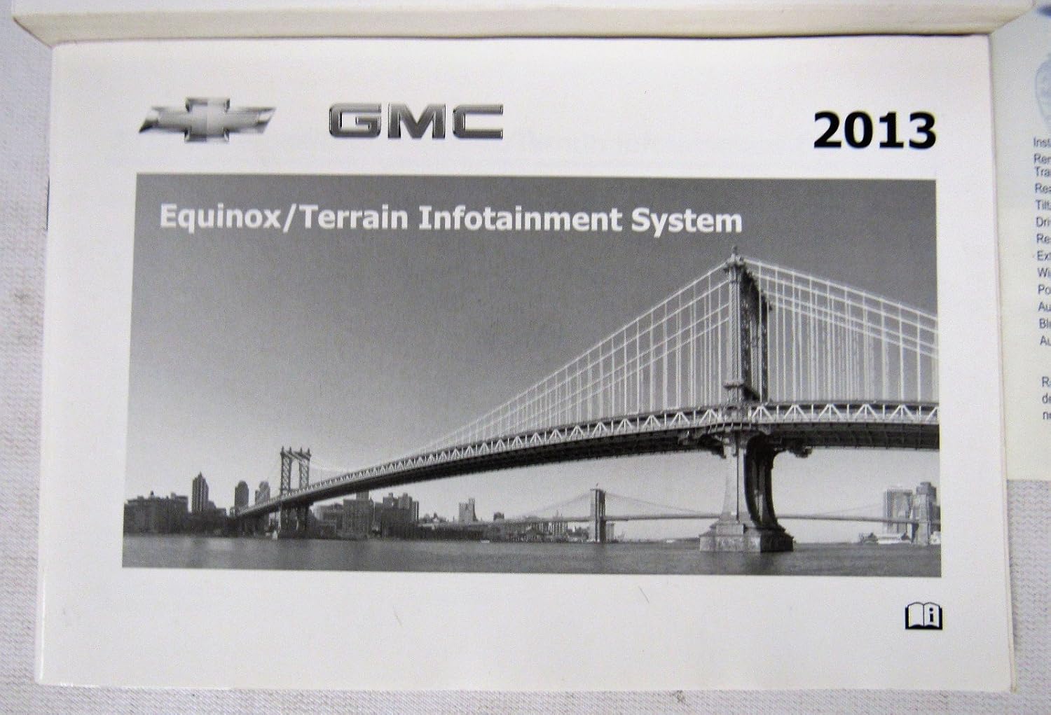 Back cover of the 2013 Chevrolet Equinox Owner's Manual, showing a QR code, GM logo, and part number 20960970B.