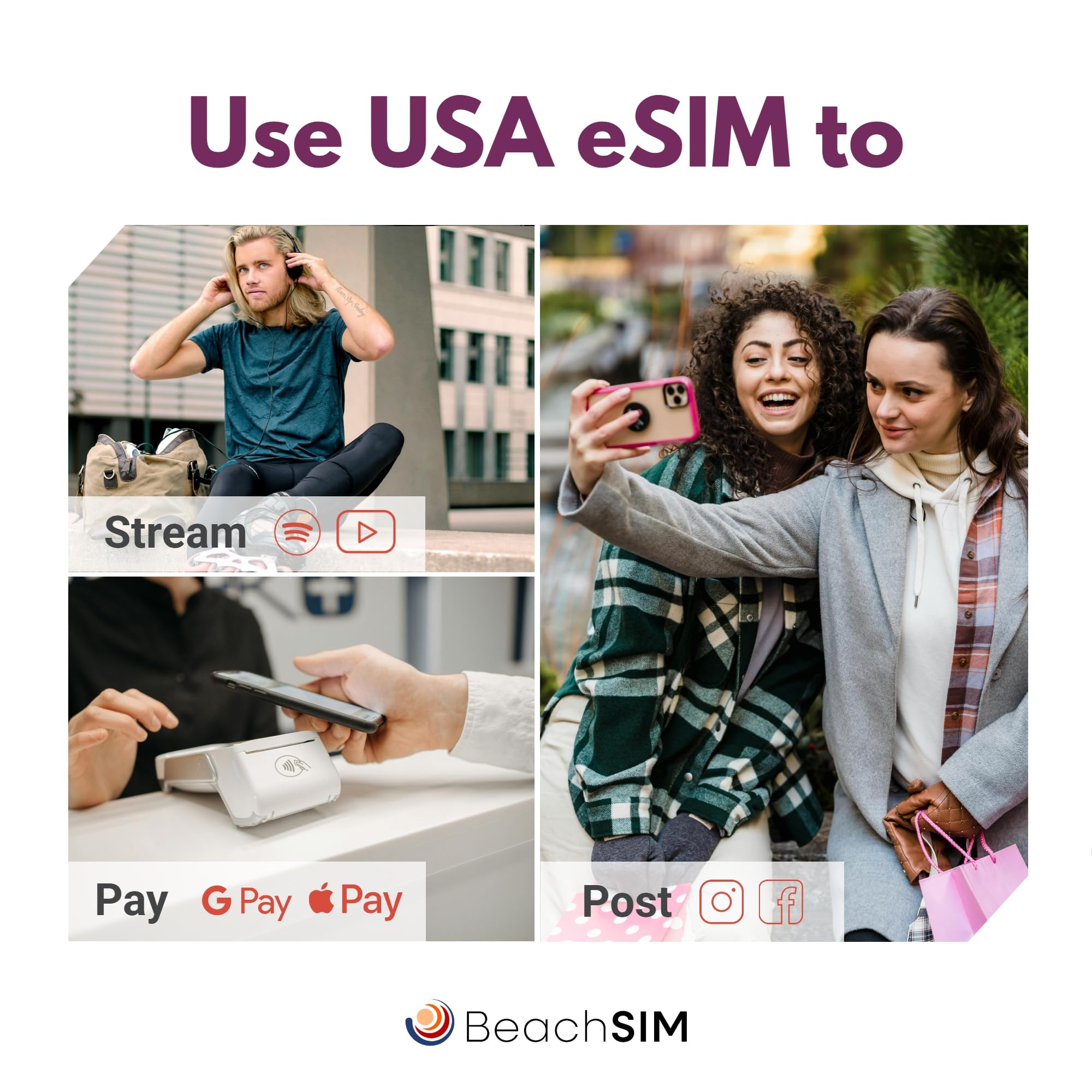 Solo Dati Prepagata eSIM USA 30 Giorni | 50GB Dati 4G/5G ad Alta Velocità | Attivazione Rapida Online | Facile da Ricaricare o Estendere | Compatibile con Dispositivi iOS e Android Sbloccati