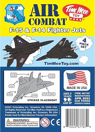 Miniatura 4 de TimMee - Jets de combate de plástico para hombre del ejército - 4 aviones negros fabricados en Estados Unidos