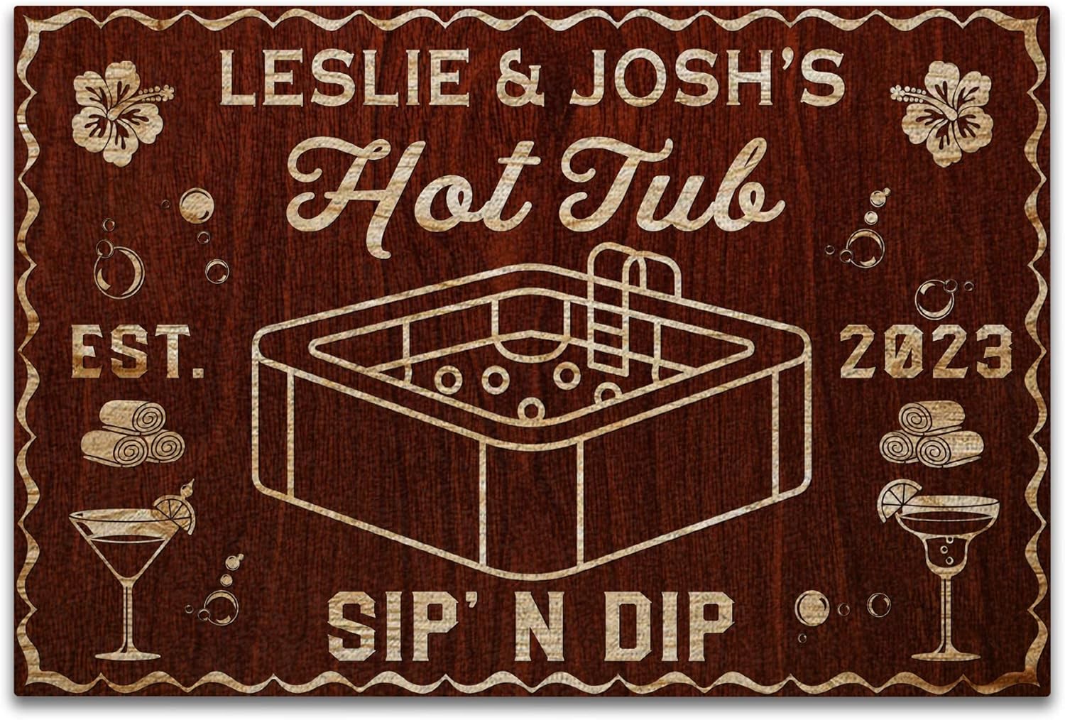 V VIBEPY All Over Printed Neon Personalized Bath Mat, 16x24, Farmhouse Decor, Gift for Family (09)