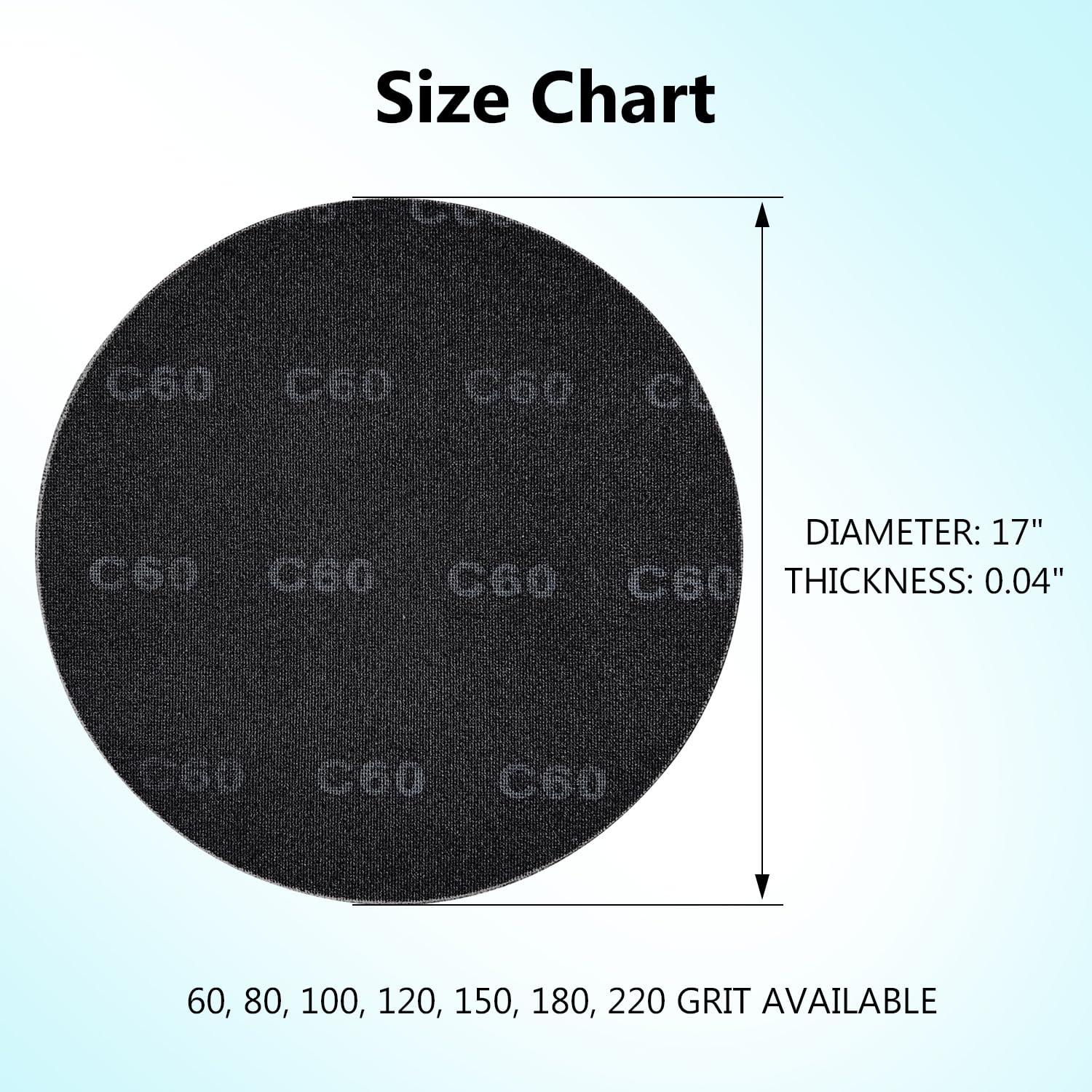 17” Sanding Screen Discs, Black Silicon Carbide Mesh Floor Sanding Screen for Wood Floors, Epoxy Maintenance, 100 Grit, 10-Pack