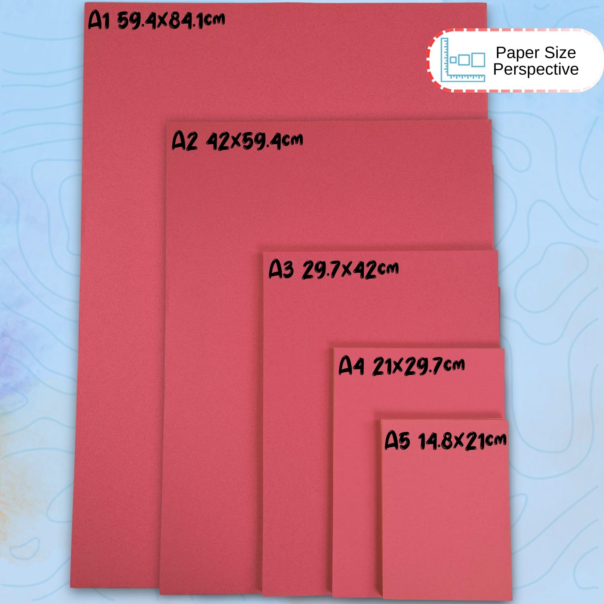 Papier à sucre recyclé A2 Couleurs vives 60 x 42 cm Lot de 20 feuilles pour loisirs créatifs