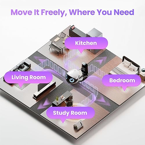 Miniatura 3 de Enabot EBO Air 2 Plus FamilyBot 3K Home Camera Robot cámara interior, robot compañero móvil, video de 2 vías, modo de chat AI, recarga automática,