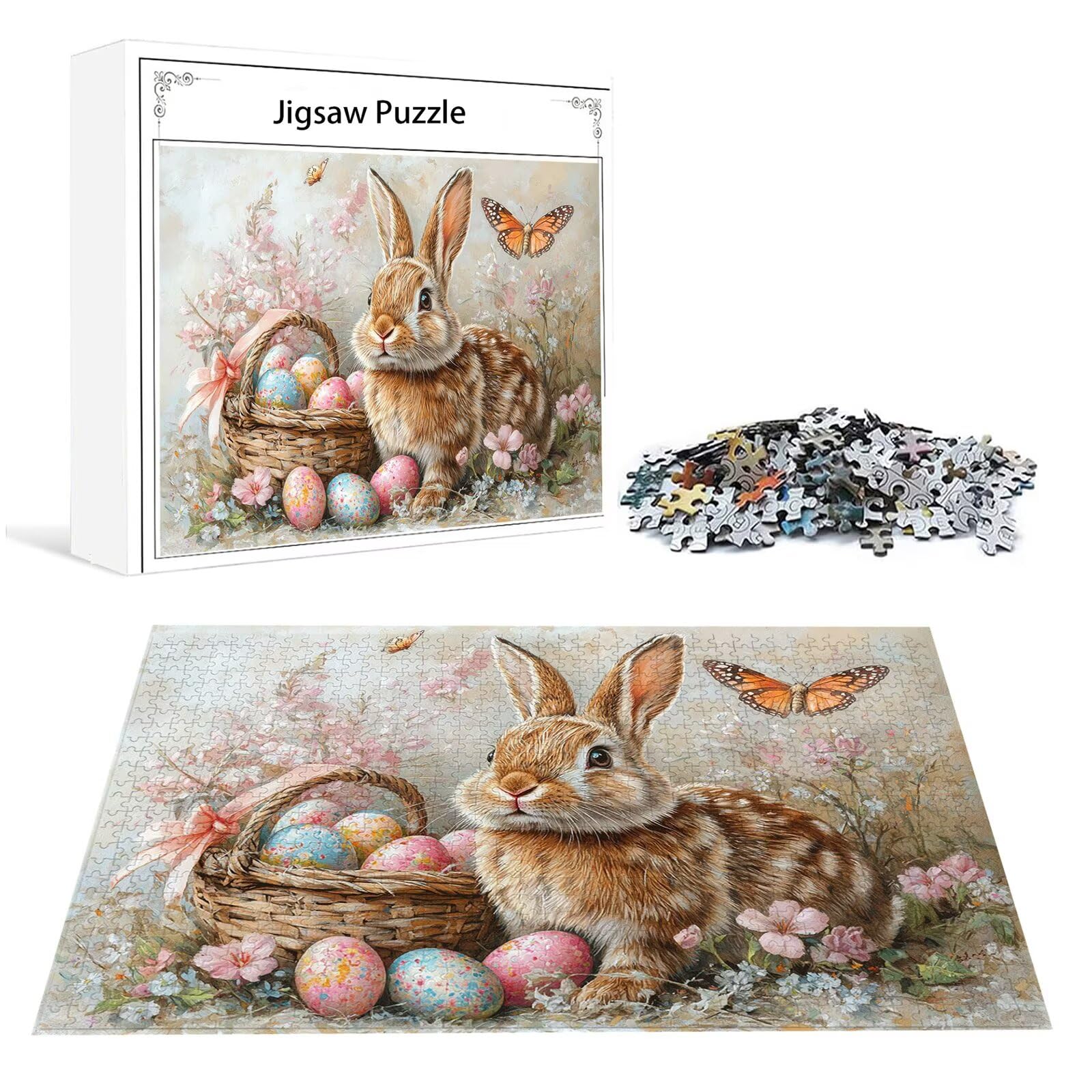 Lapin Puzzle 1500 Pieces Adultes Animal Puzzles Classiques Panorama Bois Difficile Impossible Geant Jigsaw Jeu éducatif Défi Jouet pour Enfants et Adulte dès 14 Ans Cadeau Homme Femme Boxed P-307