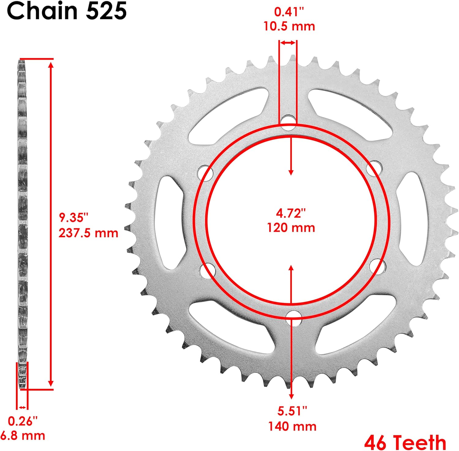 Caltric Rear Sprocket Compatible with Suzuki GSX-R600 GSXR600 1998 1999 2000