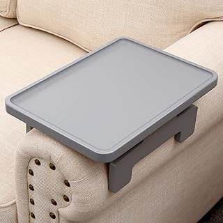 Sofa Arm Clip Table,Sofa Arm Tray Table for Couch,Arm Rest Table Suitable for Home Drinks/Eat/Fruit,Sofa Tray Table for Couch Tray,Coffee Table & Side Tables for Small Spaces, Grey