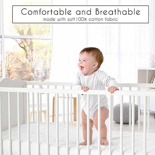 Miniatura 5 de Sweet Jojo Designs Juego de ropa de cama para cuna de bebé de 4 piezas (100% algodón blanco roto bohemio chic) para niños o niñas, bebésguardería