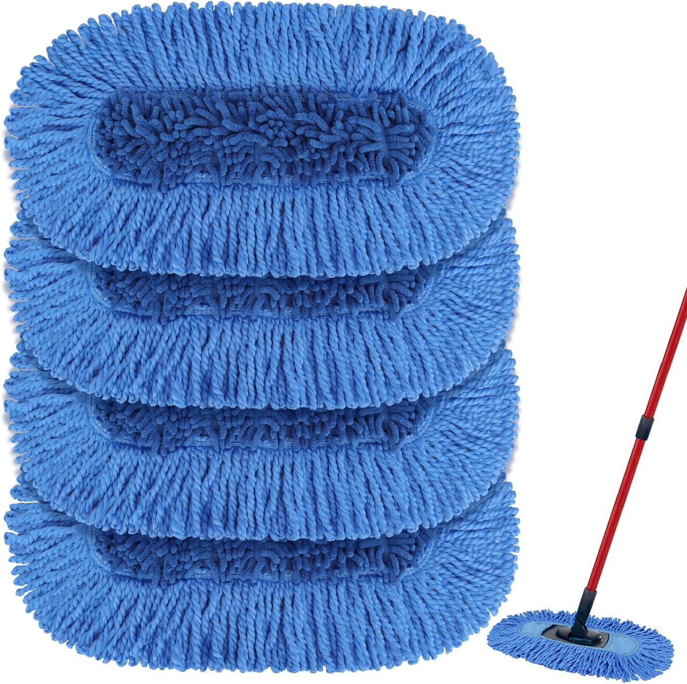 Dust Mop Replacement Head Compatible with Cedar Hardwood Floor 'N Baseboard Dust Mop - Dual-Action Dust Mop Refil Pads for Ceda Dual-Action Microfiber Sweeper Dust Mop - 6 Pack