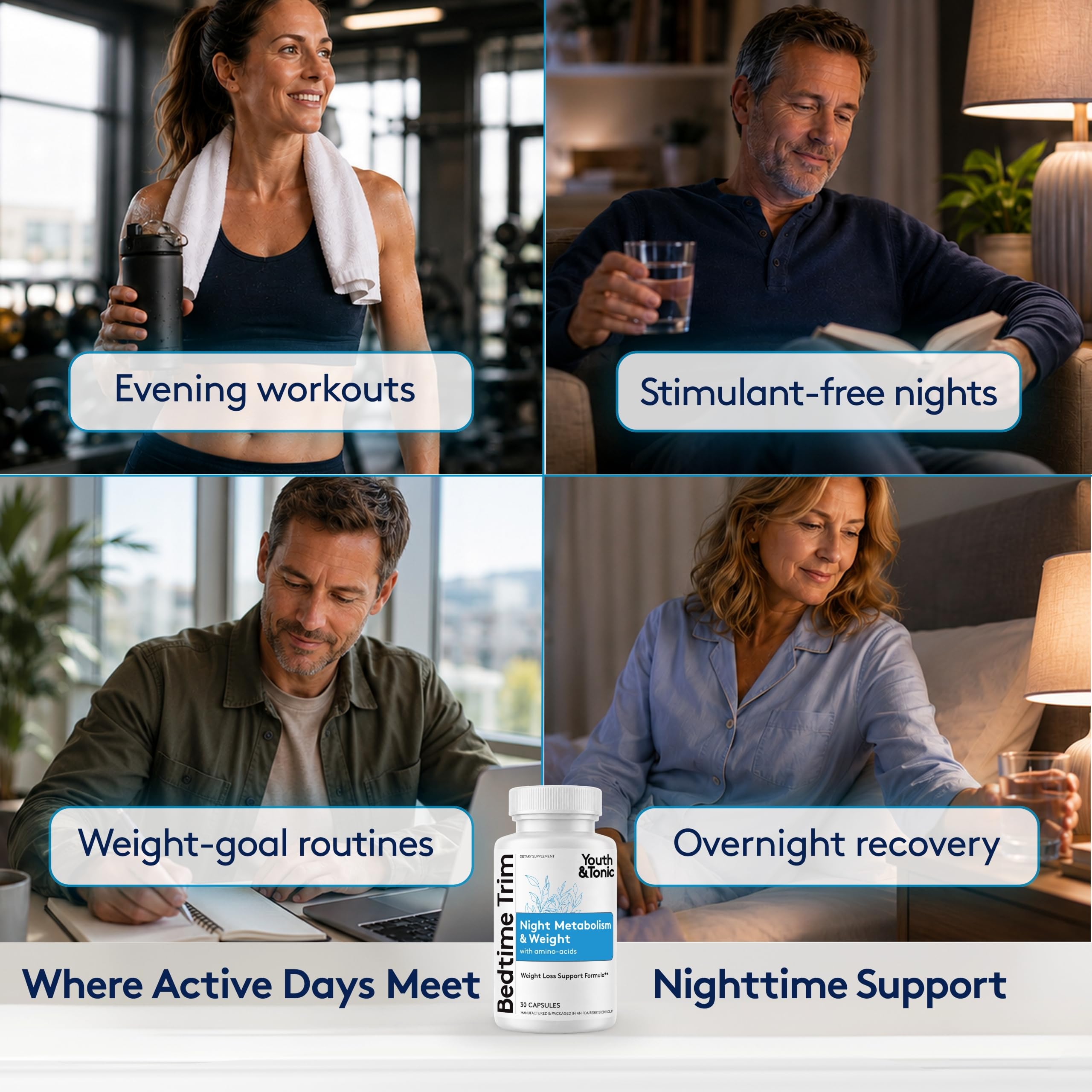 Youth & Tonic Bedtime Trim Weight Loss Pills, Nighttime Metabolism Support — Amazon image 5