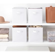 Whitmor Collapsible Cubes - 10.5 x 10.5 x 11 inches - White - Set of 4