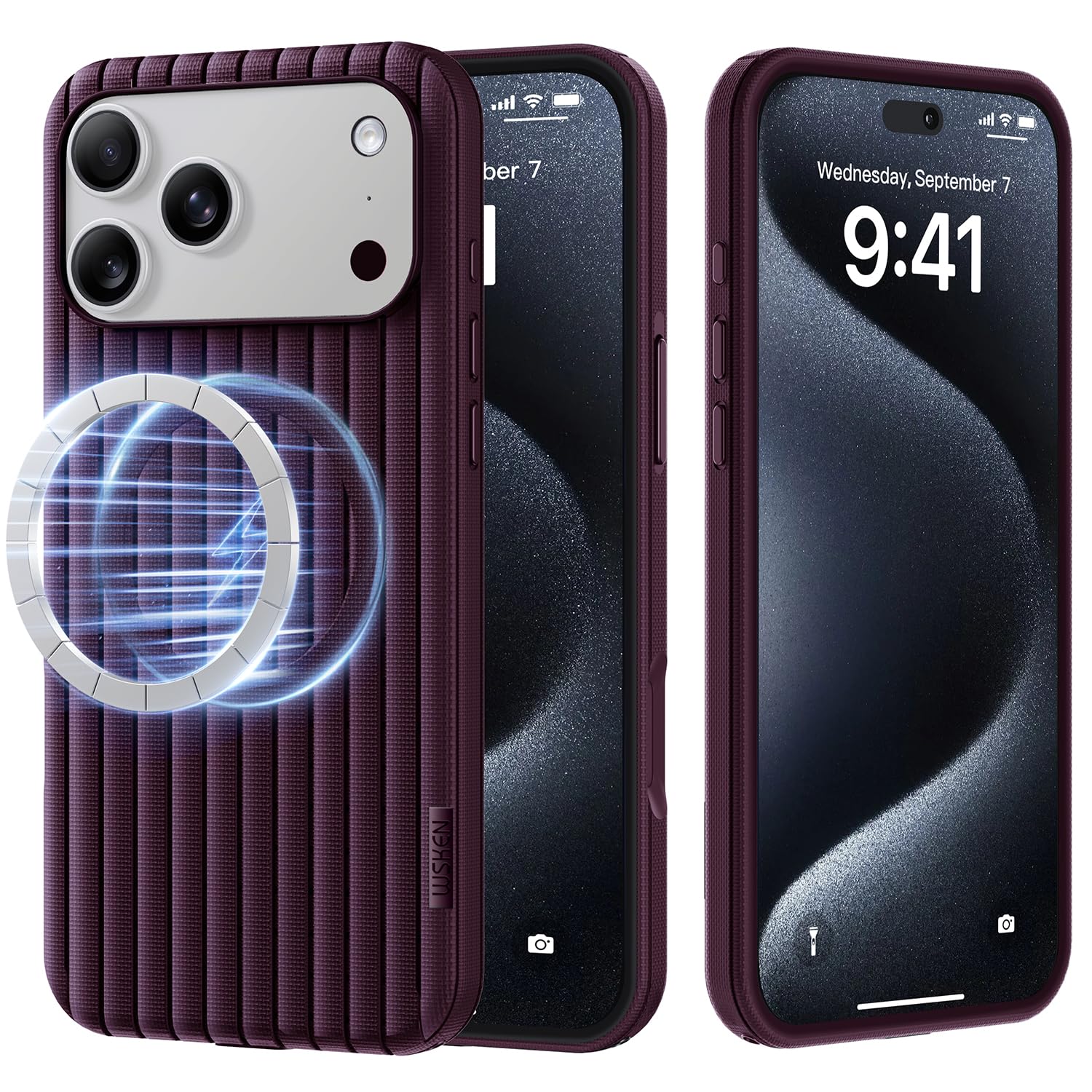 WSKEN for iPhone 18 Pro Case - 3D Woven Texture, Burgundy