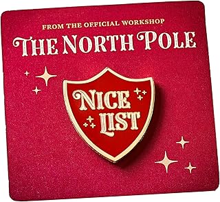 Santa Nice List Enamel Pin Badge - Father Christmas Good List Badge, Christmas eve box fillers, stocking filler, Good Behaviour Badge