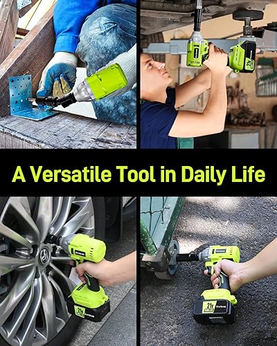 Miniatura 6 de HooSeen Llave de impacto inalámbrica eléctrica, pistola de impacto sin escobillas de 12 pulgada 21 V, par máximo de 240 pies-libras (320 N.m),