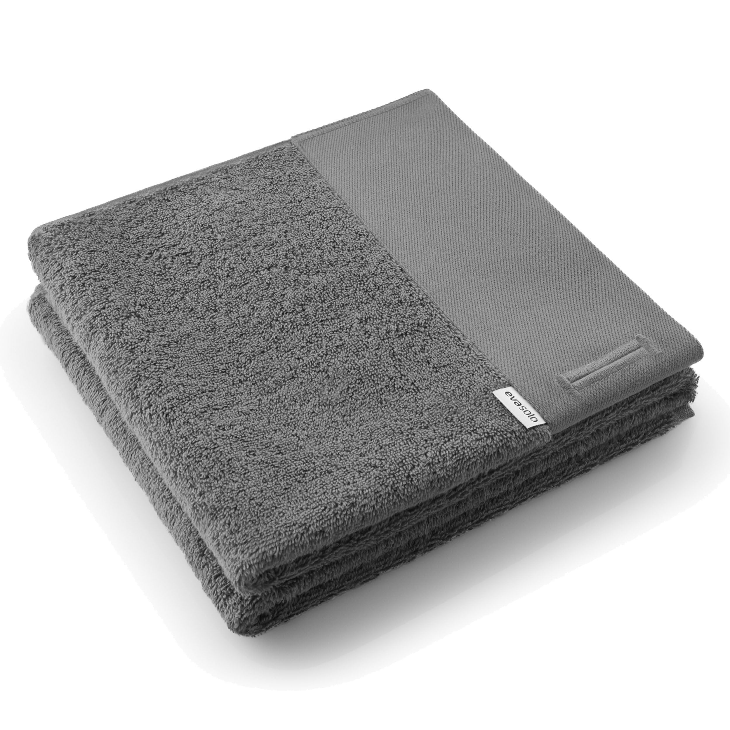 Serviette de toilette gris foncé pour un séchage doux après la douche
