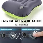 Cirorld Camping Pillow Lightweight Compact Inflatable Air Travel Pillow with Ergonomic Support for Camp Backpacking Hiking Camping Essentials & Accessories (Green)
