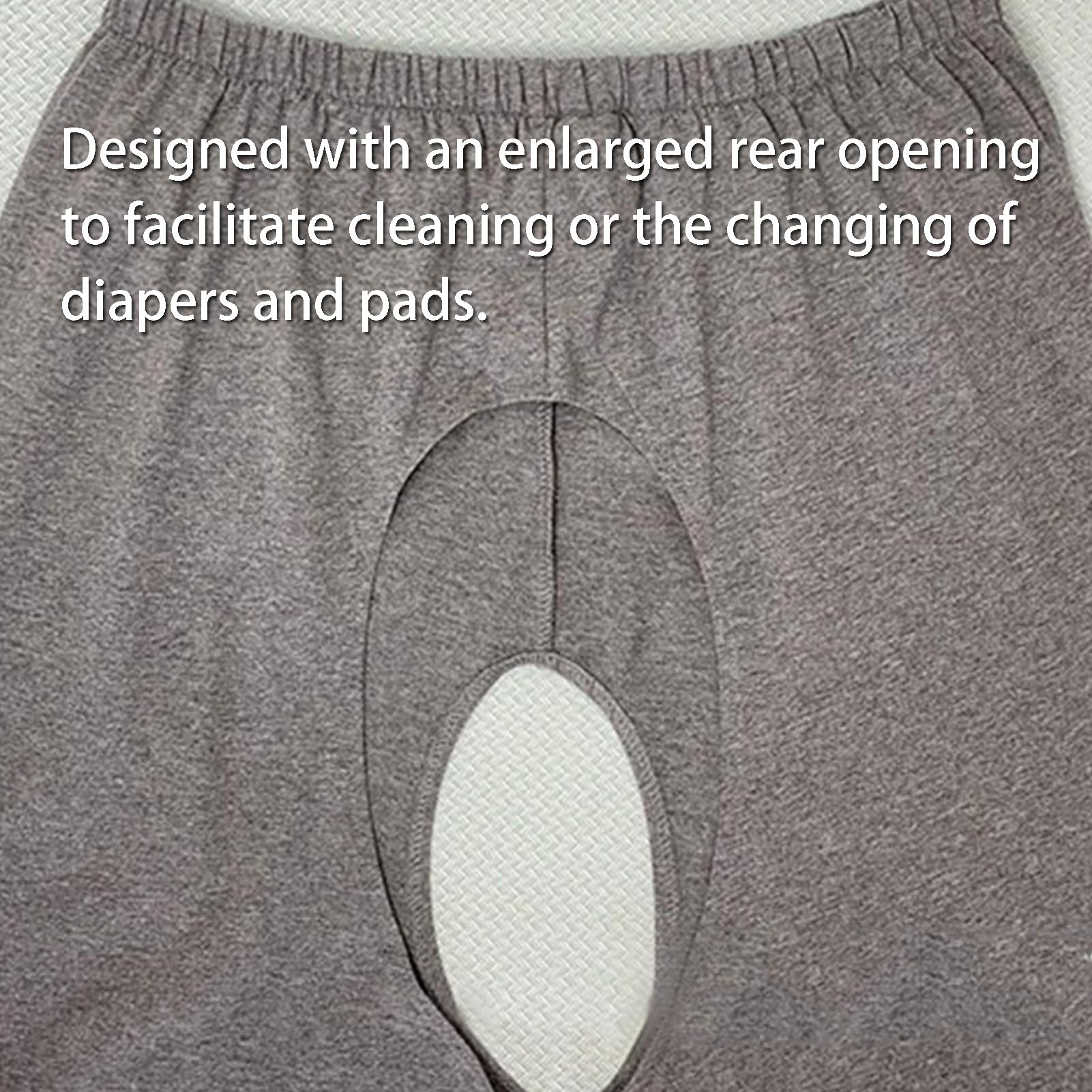 Pantalons De Soin pour Personnes Âgées À Ouverture À l'entrejambe, Pantalons D'incontinence pour Adultes pour Patients Alités Post-Opératoires Et Paralysés
