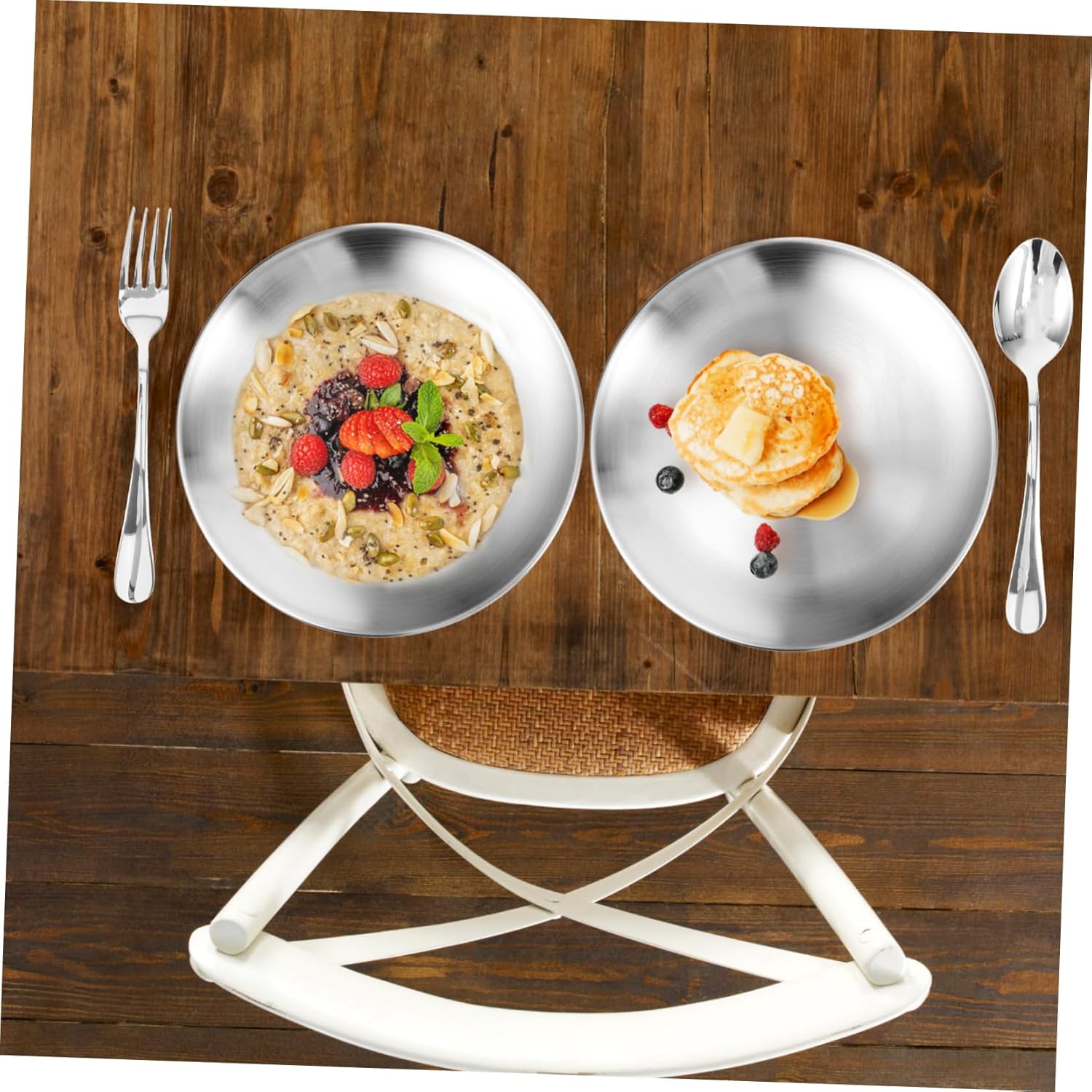 POPETPOP Stainless Steel Camping Utensil Set Storage Bag Portable Cutlery Kit for Hiking Picnic Bbq