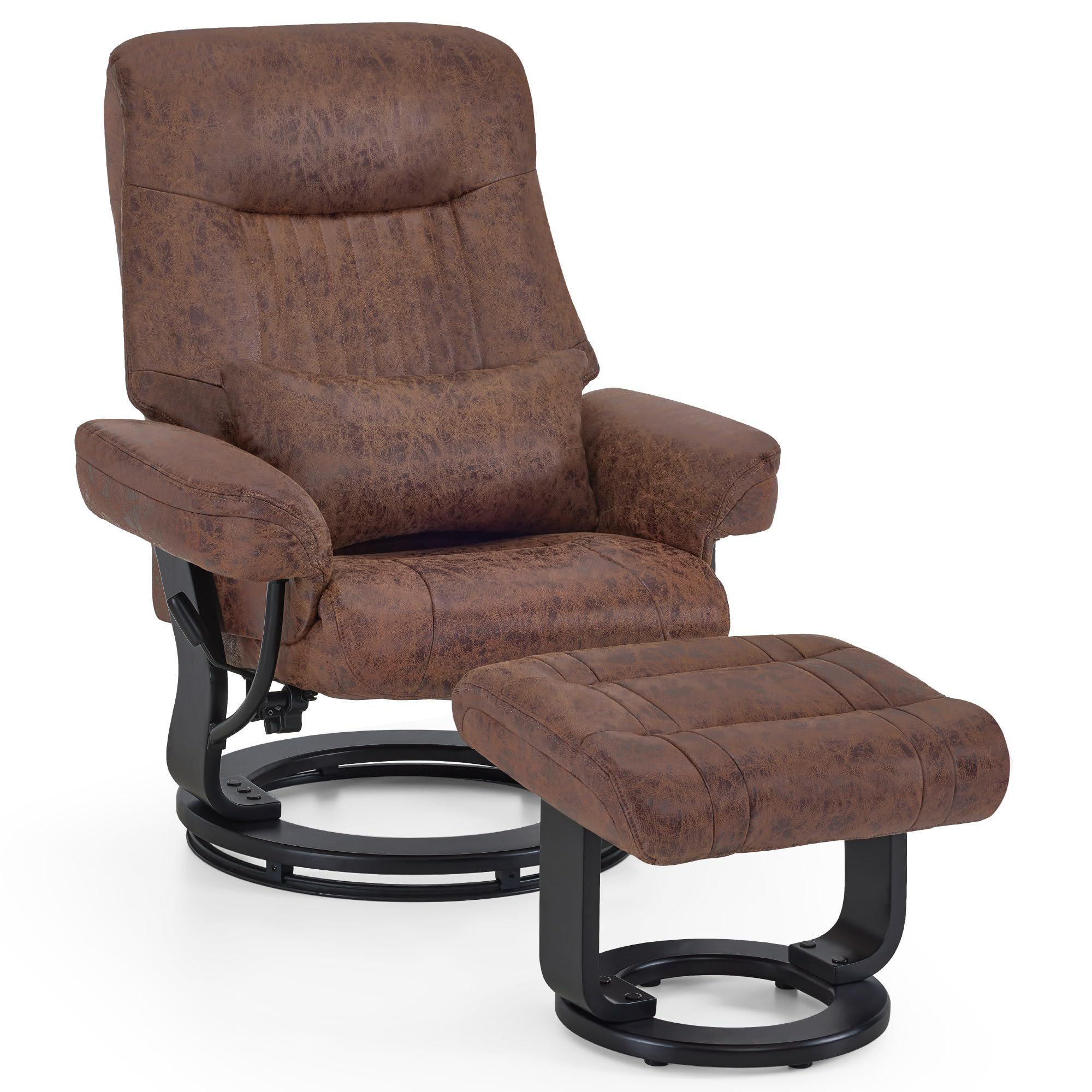 Chaise relax pivotante MCombo modèle 9035 avec finitions haut de gamme et coussin