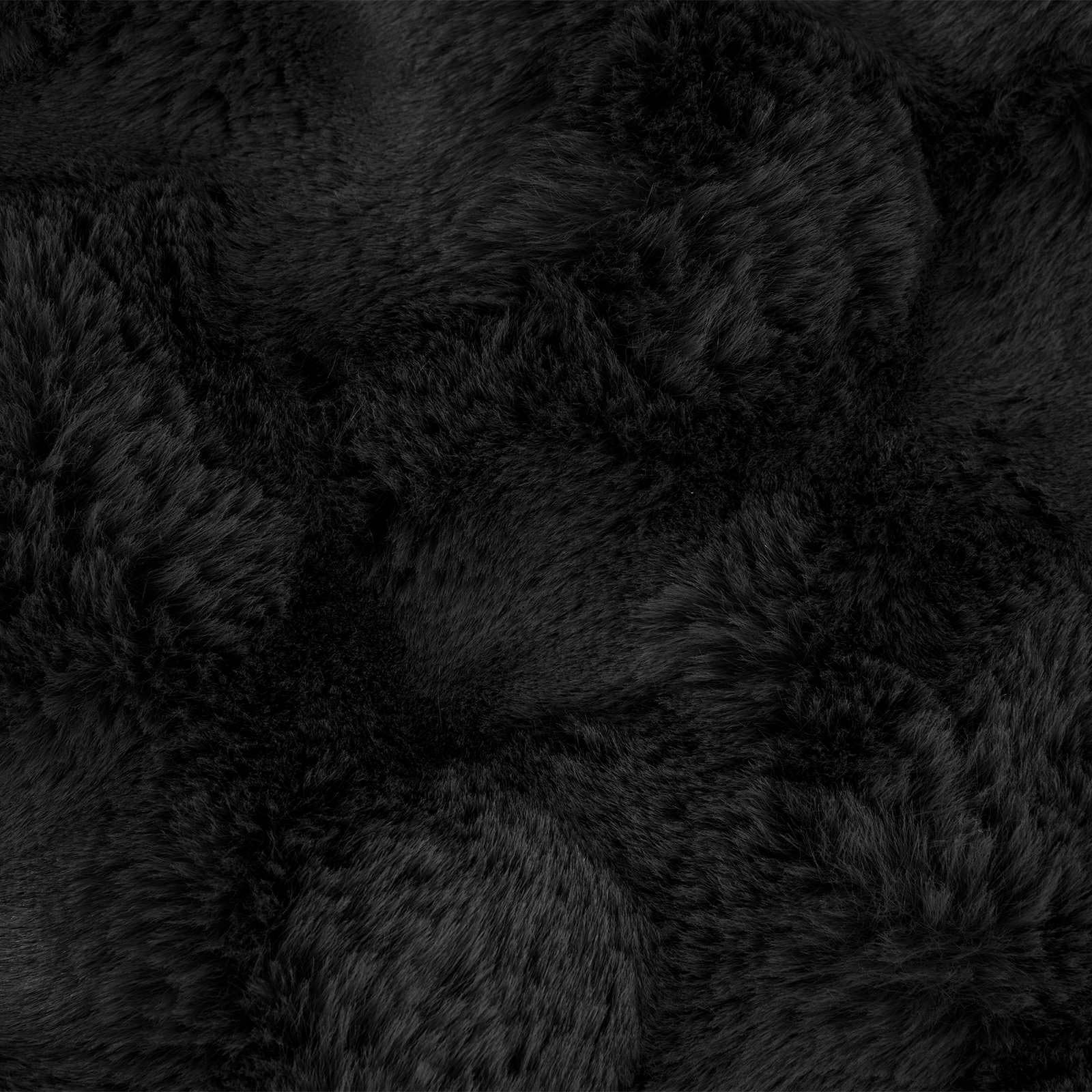 Manta antideslizante de piel de conejo sintético negro, 130 x 150 cm, suave y esponjosa, transpirable y agradable al tacto, ideal como manta para sofá, cama y salón