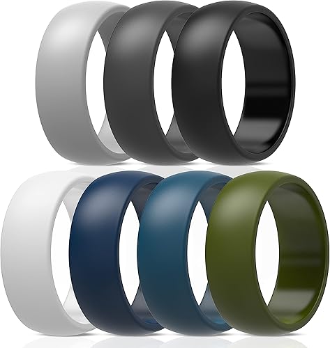 ThunderFit Anillo de boda de silicona para hombre 87mmde ancho x 25mm de grosor