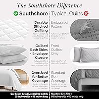 Vista 5 de Southshore Fine Living, Inc. Juego de edredón individual XL, colcha de microfibra acolchada, juego de edredón individual con funda de almohada, ropa