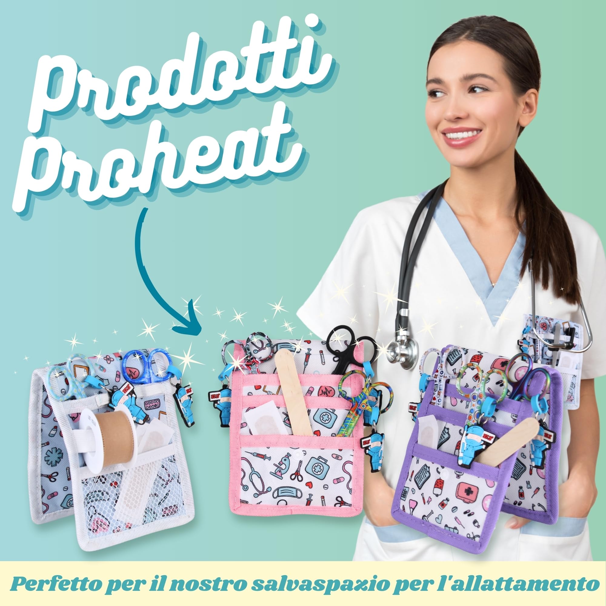Ph Pro Heat Forbici Infermiere - Forbice Infermiere Professionale Curve per Bendaggio - Accessori Infermieristica.