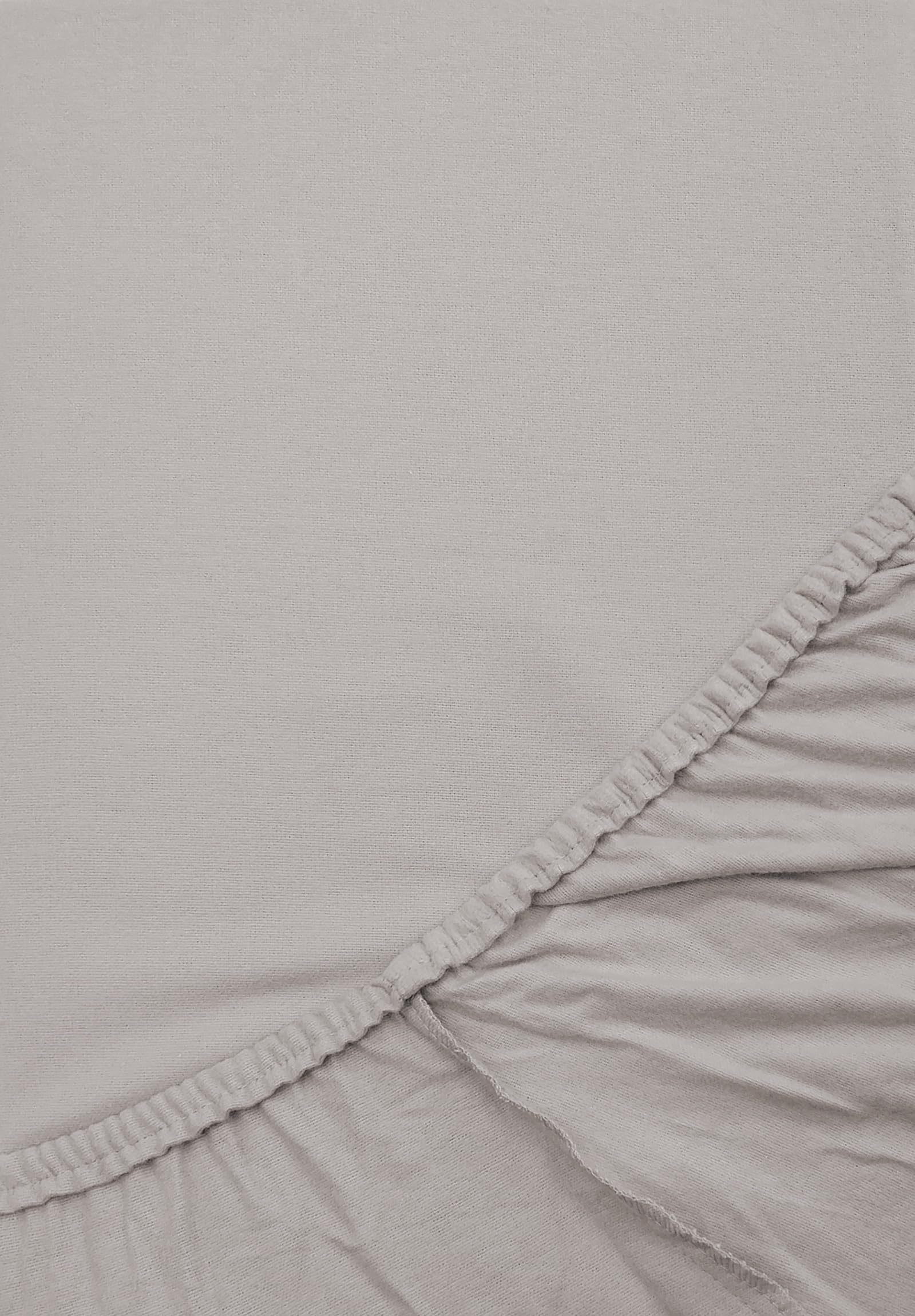 Dormisette Flanell Spannbettlaken 180x200 cm Sand, für hohe Matratzen bis ca. 30 cm Höhe Rundumgummi 100% Baumwolle