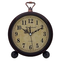 K nigswerk Vintage Analog Alarm Clock 5 25 inch Small Silent Desk Clock with Night Light Battery Operated