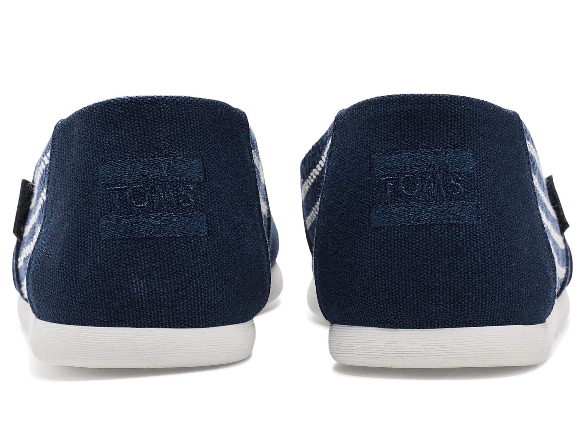 Toms Alpargata Mocassins Plats Classiques pour Homme Bleu Marine à Rayures Nautiques 44