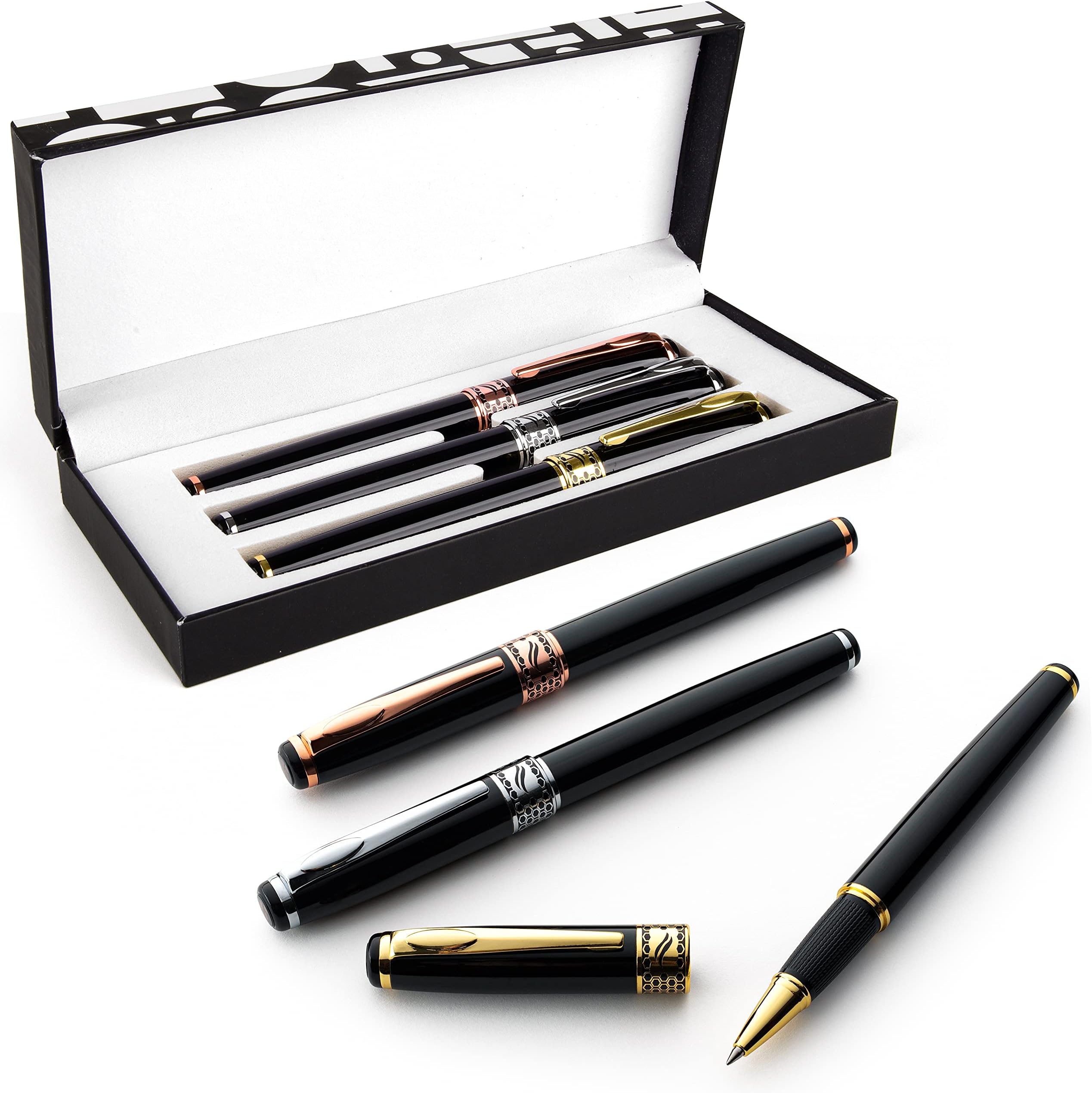 Special Supplies 3 Pack Weighted Pens for Hand Tremors, Low Dexterity, Poor Grip Strength, and Parkinson’s Patients, Storage Box and 3 Ink Refills Included