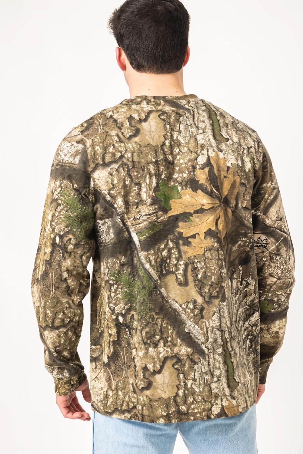 Realtree Camo Long Sleeve Hunting Shirt – Midweight 100% Cotton Tee with Ribbed Cuffs – Ideal for Outdoor & Workwear
