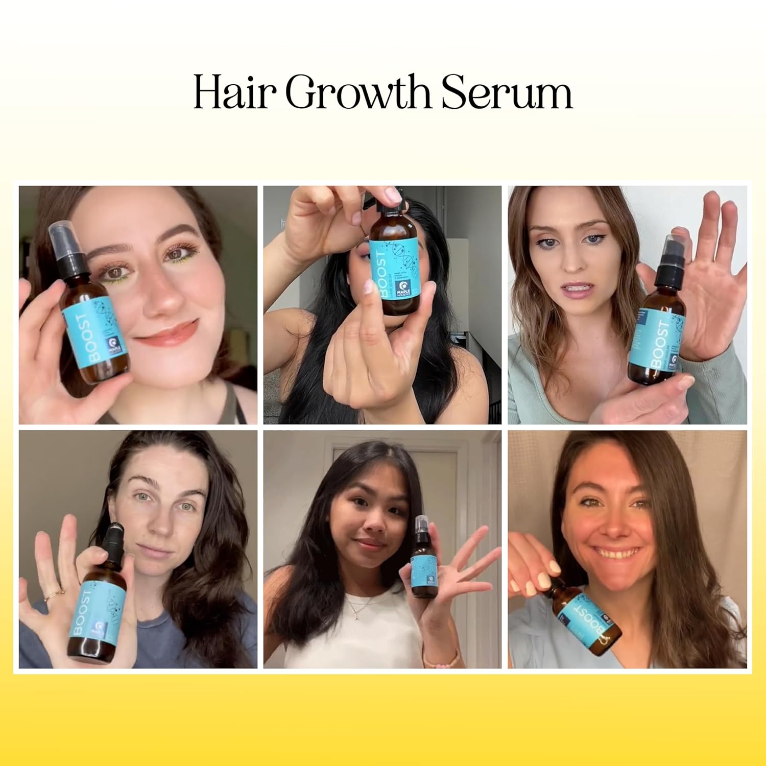 Maple Holistics Rosemary Biotin Hair Serum & Shampoo - Hair Regrowth Bundle with Boost Thickening Serum Featuring Rosemary Peppermint & Black Castor Oil plus Sulfate Free Biotin Shampoo