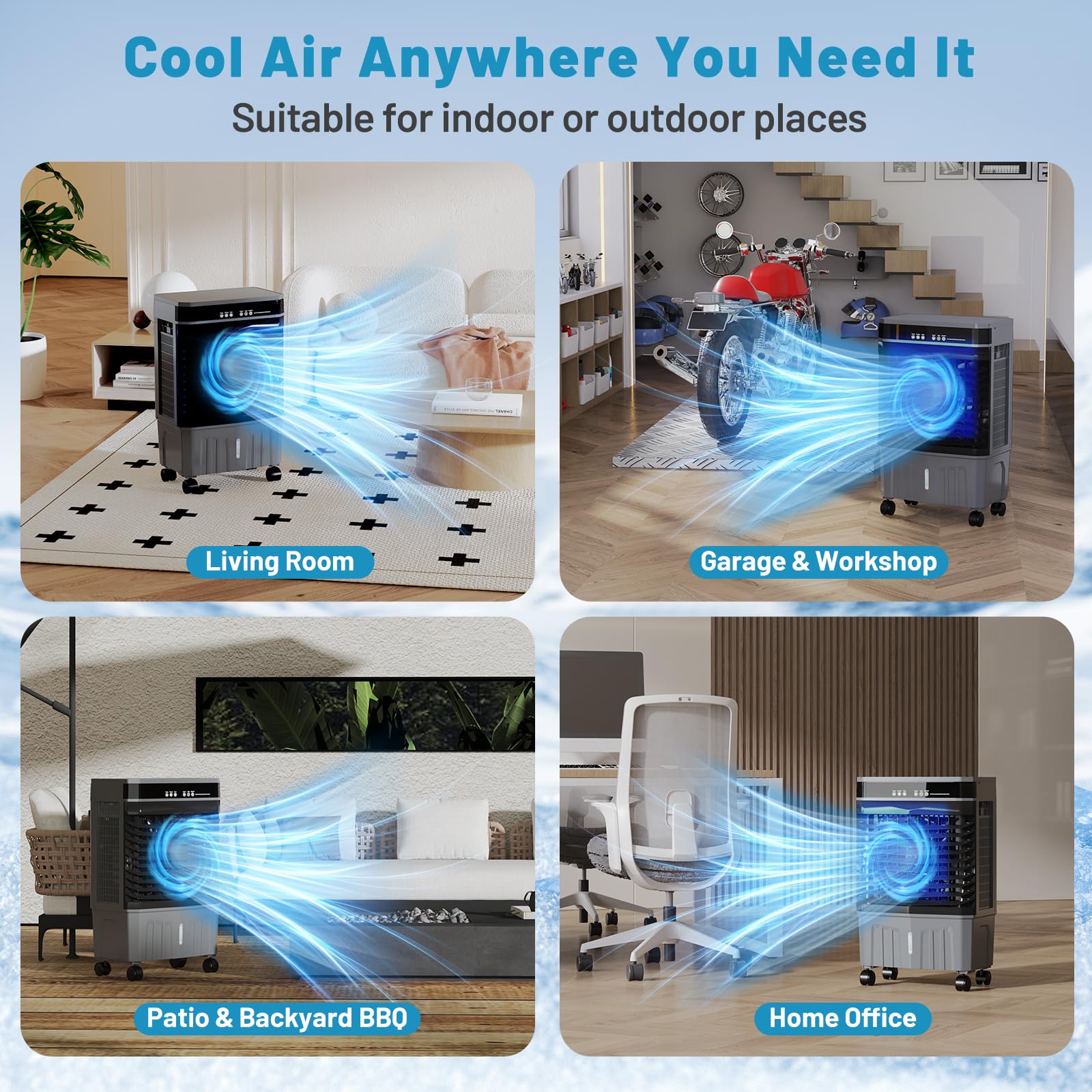 Auertech 5.3 Gal Evaporative Air Cooler, Black — view 9