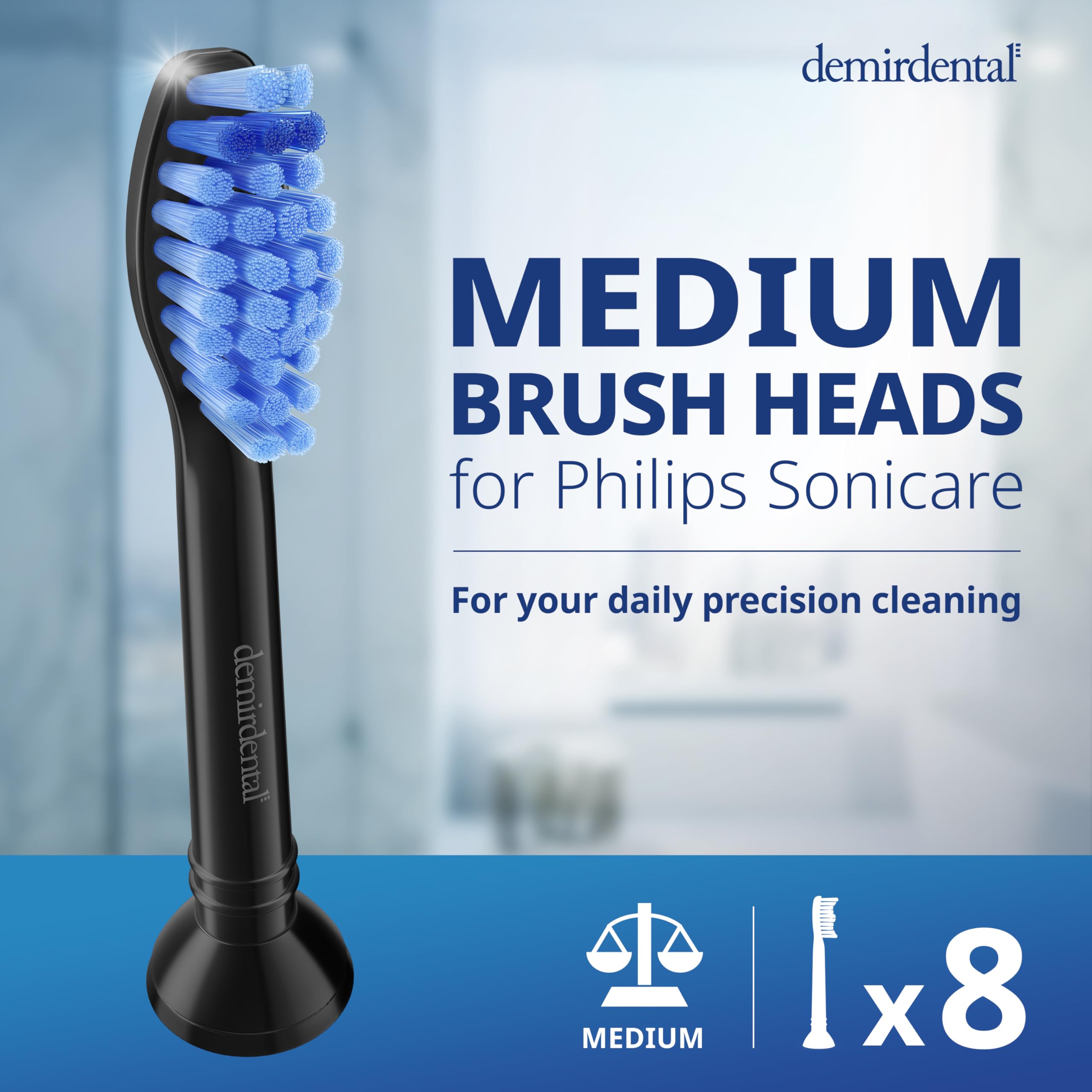 Têtes de rechange - Compatible avec les têtes de rechange Philips Sonicare - Tête de rechange moyenne - Remplace les têtes de brosse à dents HX6015/03 SimplyClean - Noir - HX6018b (blanc, version US)