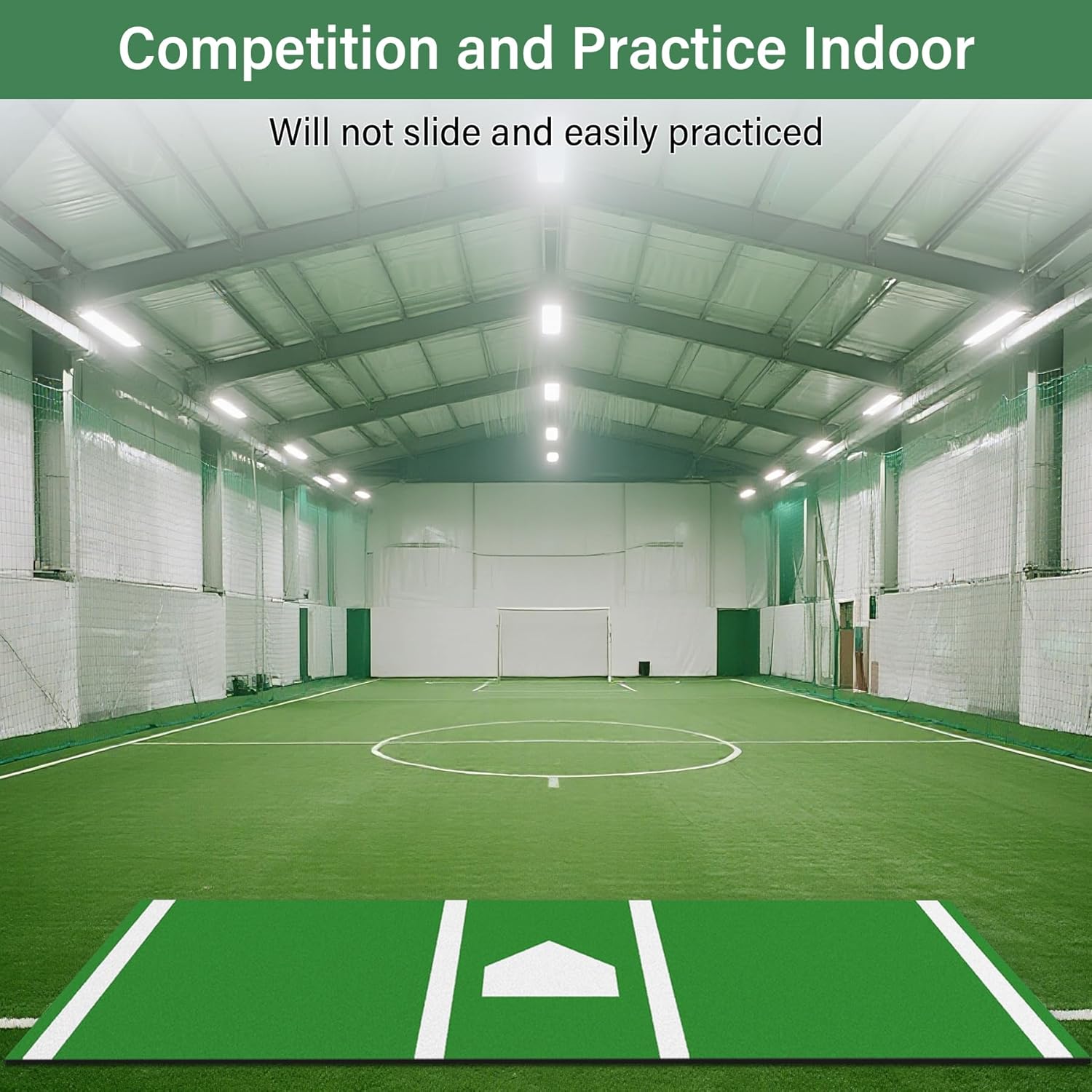Batting Mat Baseball Hitting Mat - Batting Cage Mat Design with Home Plate,Thickening Baseball and Anti Fade Turf Green|Red