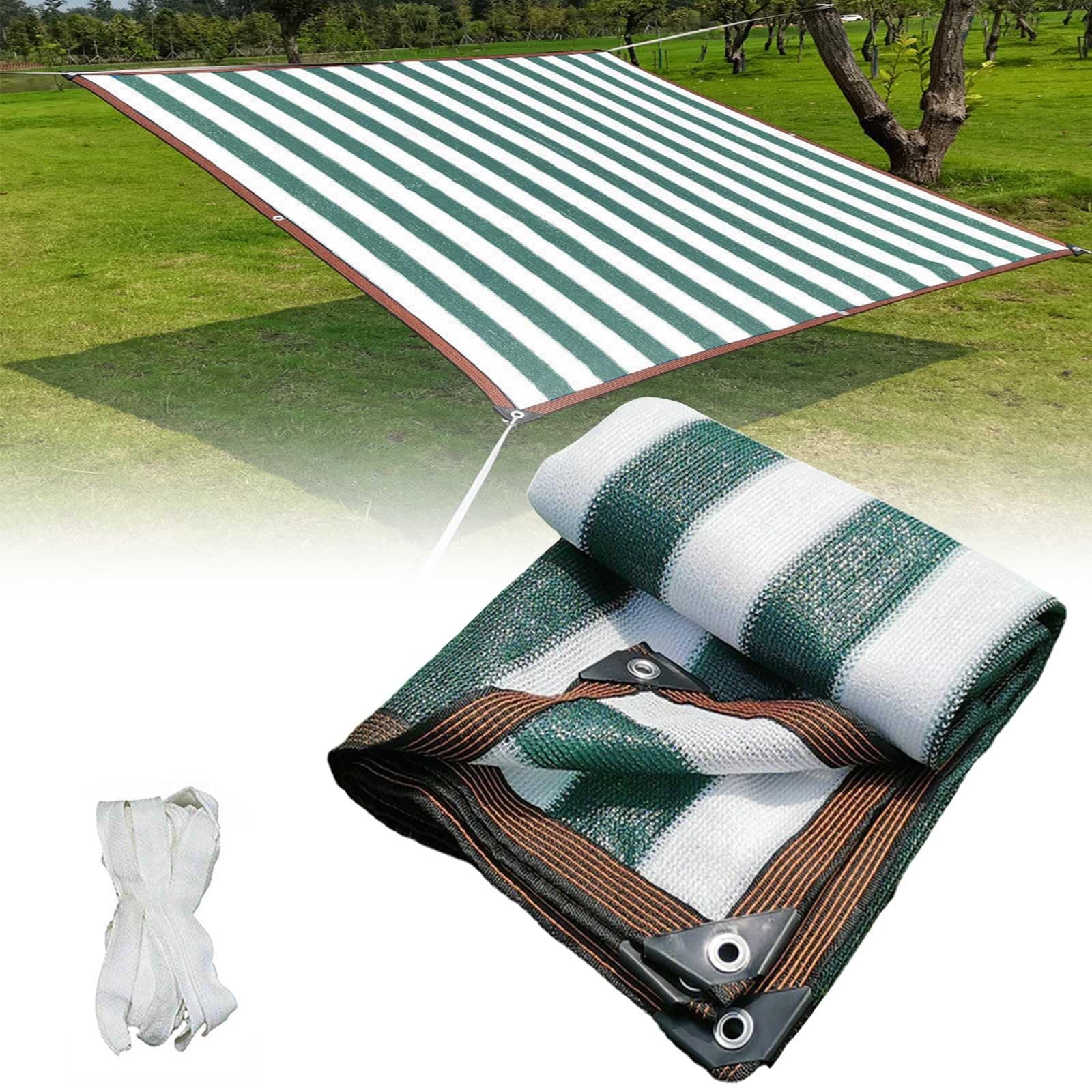 GJZQDKX Outdoor Sun Shade Net with Grommets - 80% UV Protection Dark Green & White Mesh for Patio Garden Pergola Canopy - Various Sizes (2x8m to 12x14m)