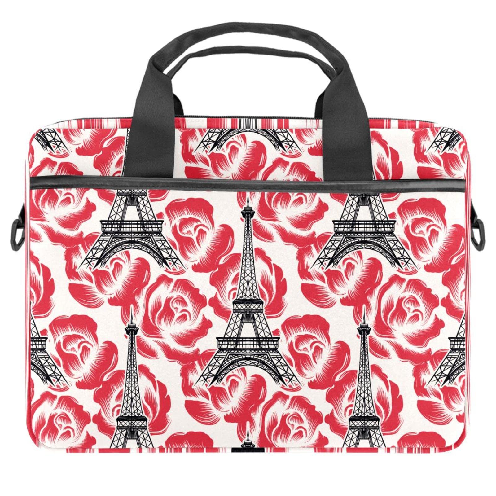 Funda de portátil para la universidad con estampado de la Torre Eiffel de París Rose 7