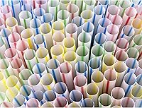 Vista 6 de Pajitas flexibles de plástico desechables sin BPA de 8 pulgadas de largo (paquete de 200 unidades, colorido)