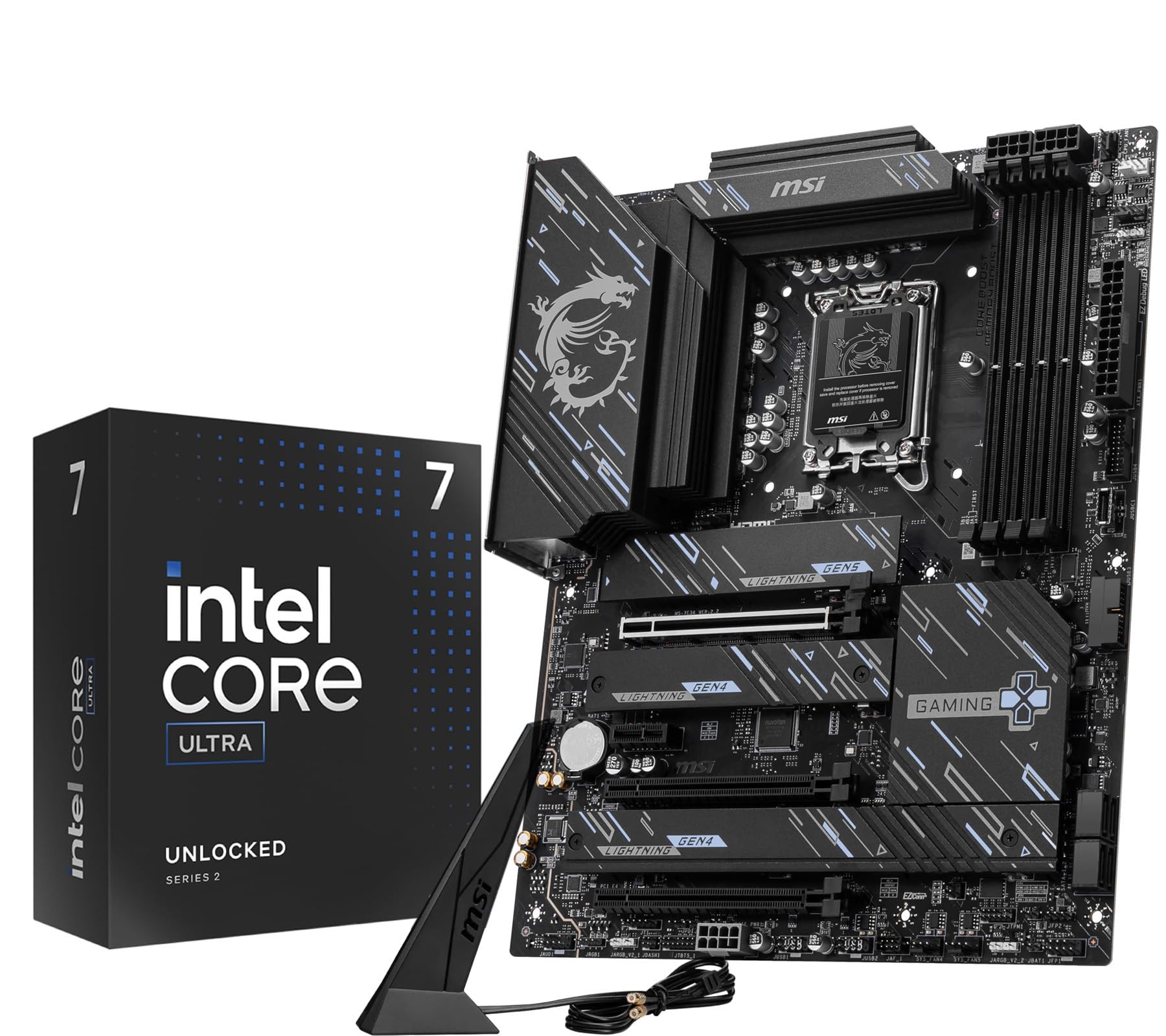 MICRO CENTER CPU Motherboard Combo - Ultra7 265K 20 cores up to 5.5 GHz Desktop Processor with Z890 Gaming Plus WiFi Motherboard