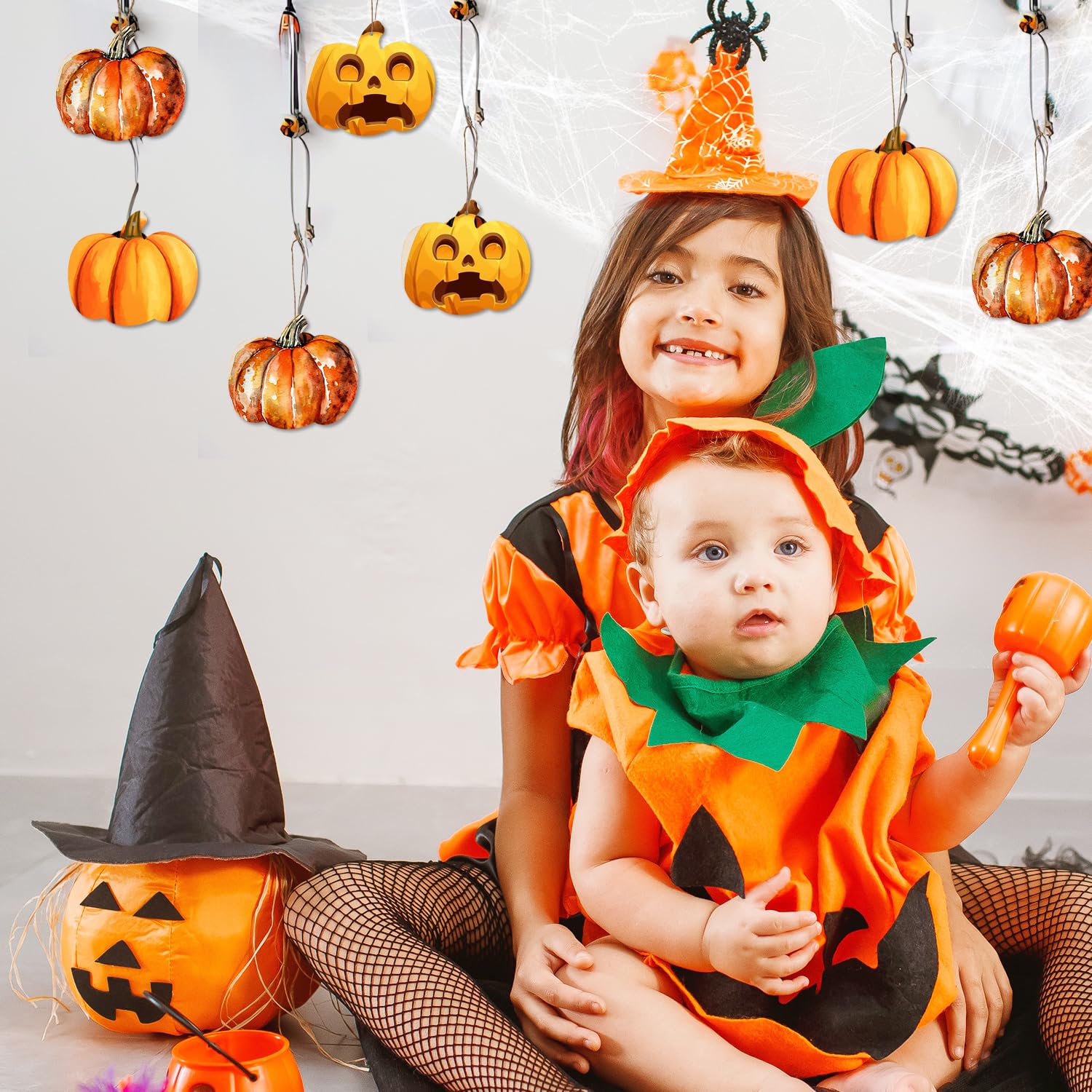 JOKILY Set di 24 Pezzi per Halloween Fai da Te per Bambini, in Legno