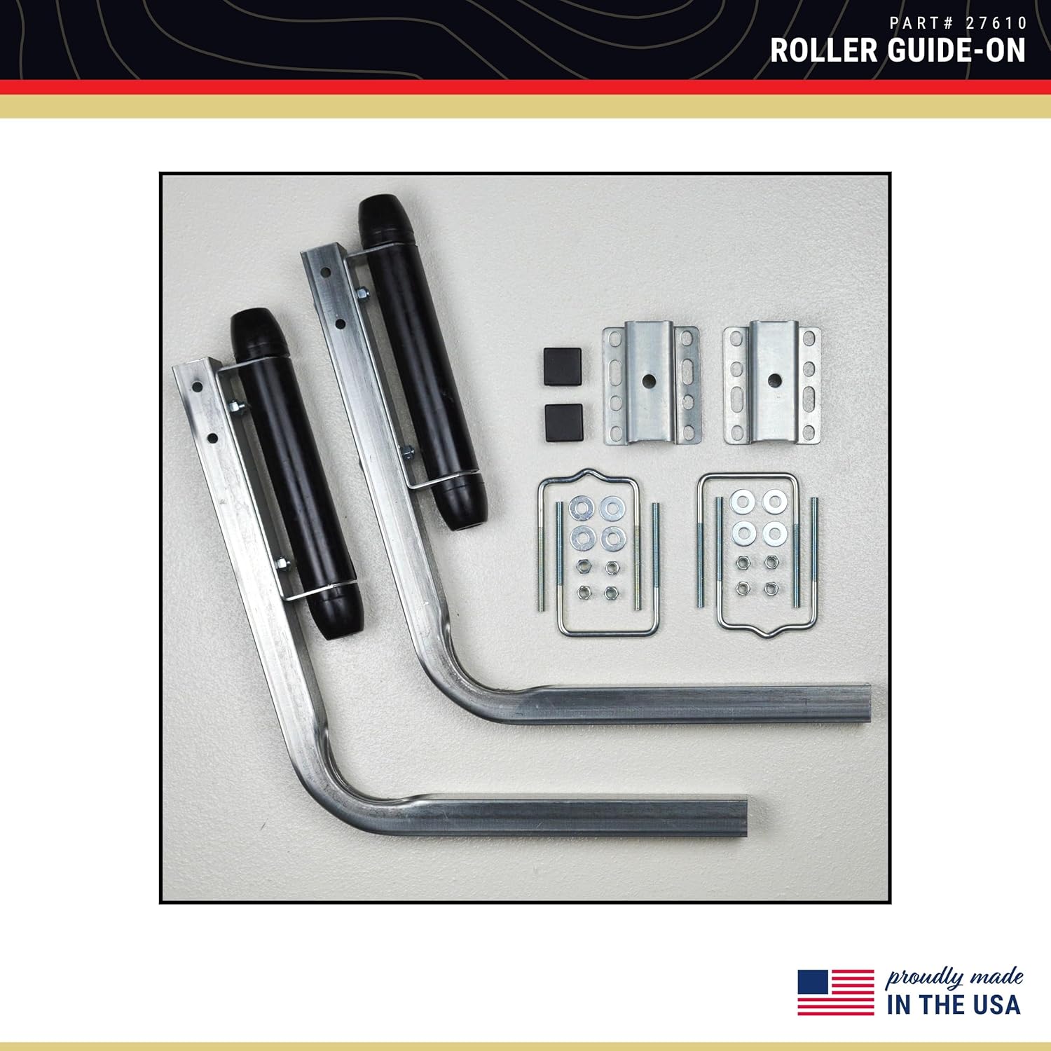 CE Smith - 27610 Roller Guide-On with End Caps - Sturdy Replacement Part for Boat Trailers - 9"