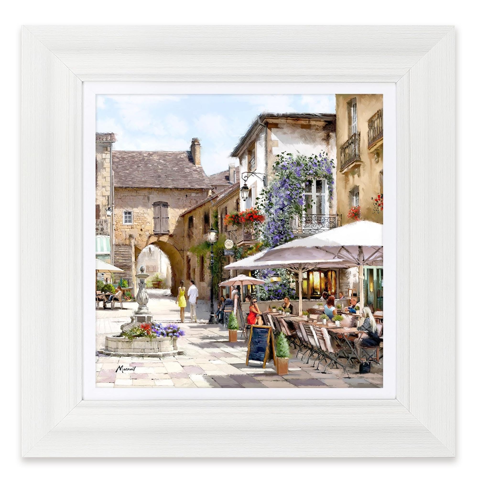 Artko Mediterranean Street Scene Framed Print Wall Art