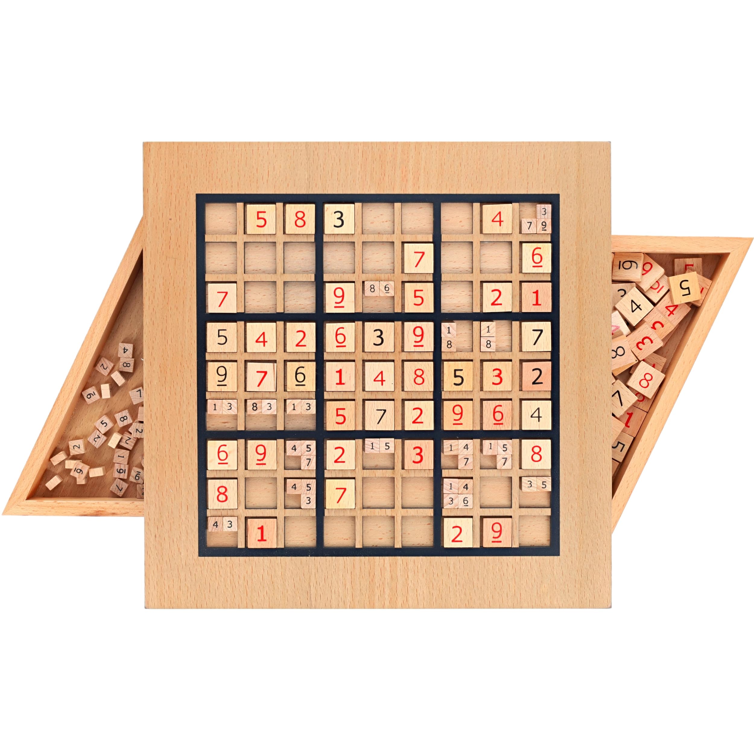WE Games Wooden Sudoku Puzzle Board Game with Number & Thinking Tiles - 11 in.