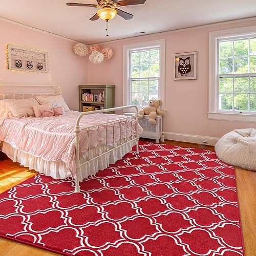 Miniatura 50 de Amearea Alfombra mullida para interiores, alfombras marroquíes suaves con enrejado para dormitorio, alfombra moderna para sala de estar, habitación