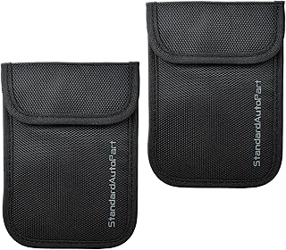 StandardAutoPart Faraday Pouch for Smart Key fobs - Car RFID Signal Blocking Protective Case for Keyless Entry Keys Fobs Transmitters Anti-Theft Bag, Block Signal Relay (Double)
