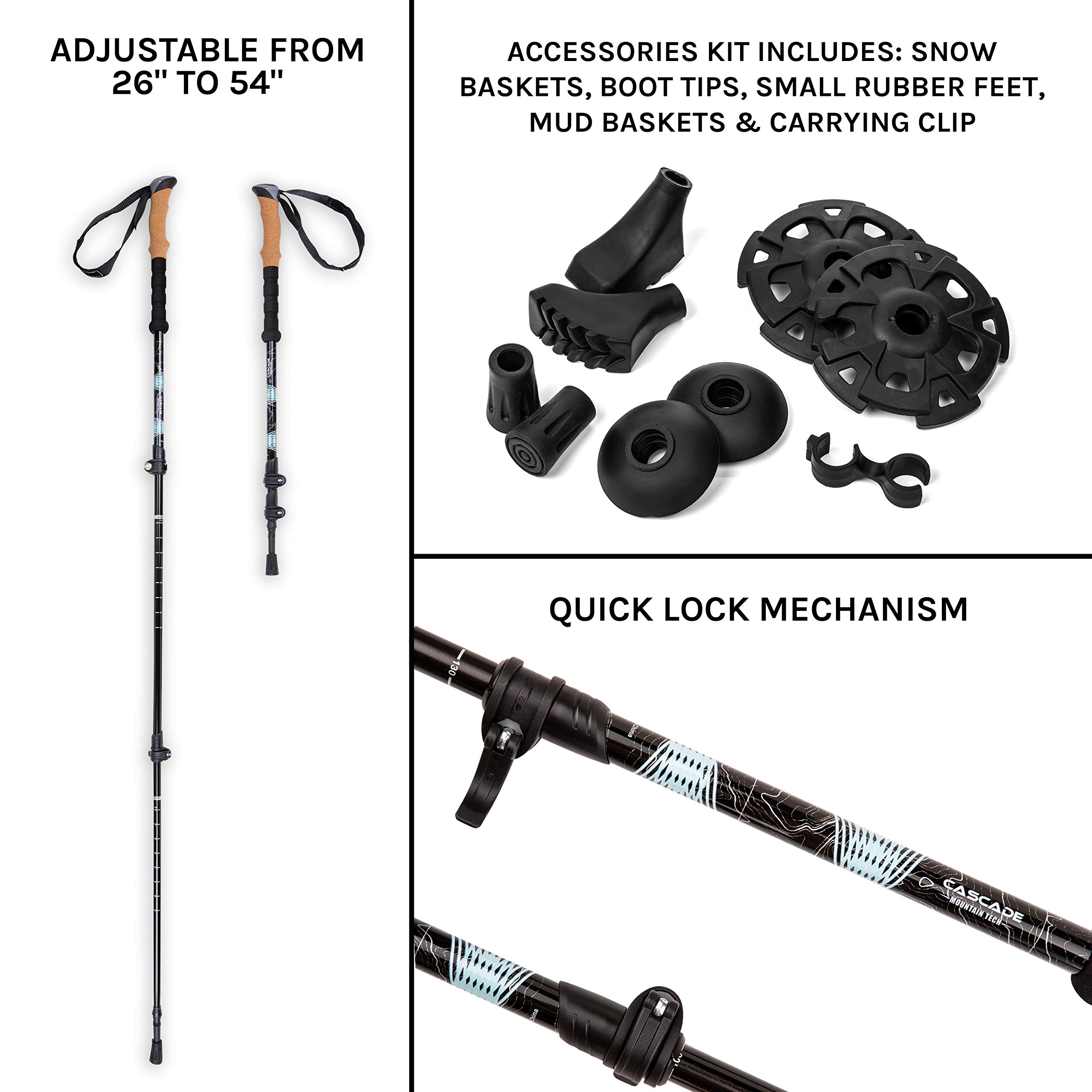 Buy Cascade Mountain Tech Lightweight AircraftGrade Aluminum Trekking