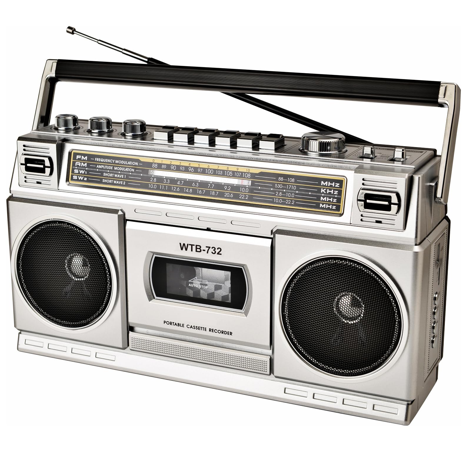 Amazon.com: Retro Classic 80s Style Portable Boombox with Cassette