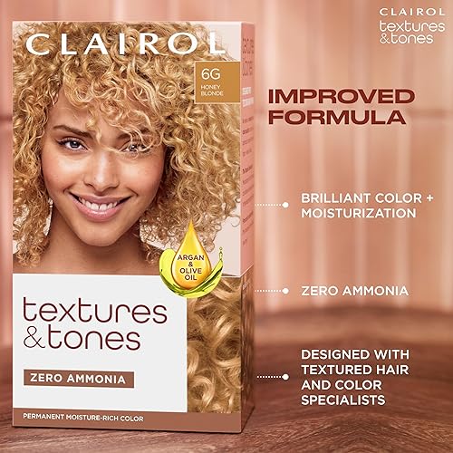 Miniatura 5 de Clairol Textures & Tones - Tinte permanente para el cabello, color rubio miel 6G, paquete de 1 unidad