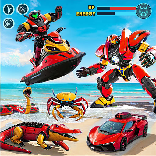 Spiel zur Transformation fliegender Roboterautos: echter futuristischer Roboter-Kriegsstadtsimulator – Multiplayer-Spiele zur Transformation von Muscle-Cars